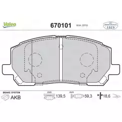 VALEO Ön Fren Balatası Tk 670101