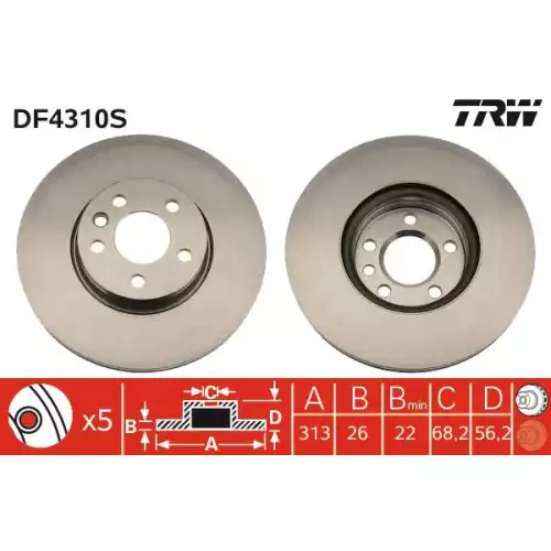 TRW Ön Fren Diski DF4310S