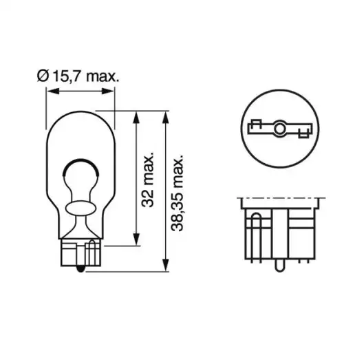 BOSCH Ampül 12V W16W W2 1X9 5D Pure Light 1987301049