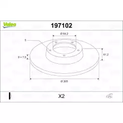 VALEO Arka Fren Diski Takım 197102