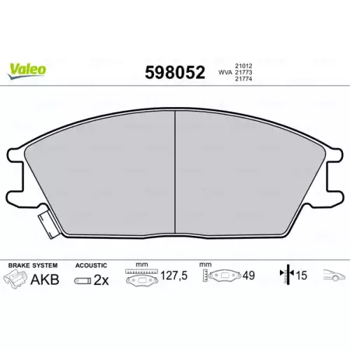 VALEO Ön Fren Balatası Tk 598052