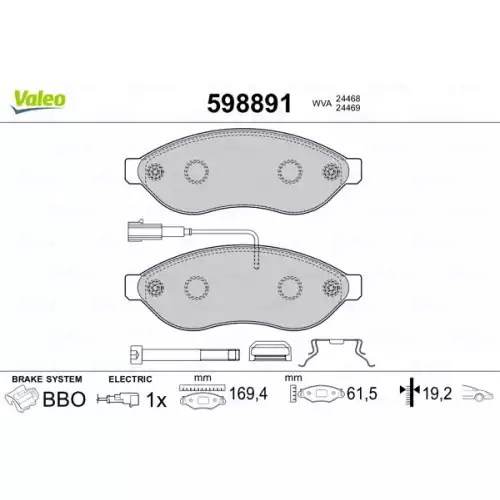 VALEO Ön Fren Balatası Tk 598891