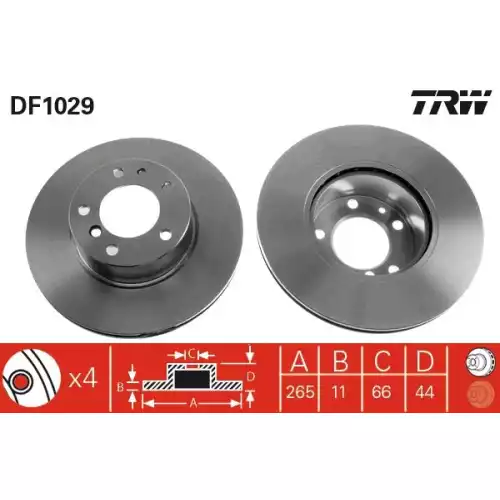 TRW Arka Fren Diski DF1029