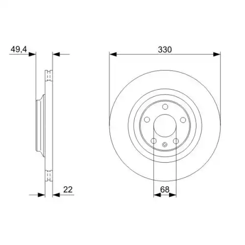 BOSCH Arka Fren Diski 330mm Havalı Yüksek Karbon Alasıml 0986479299