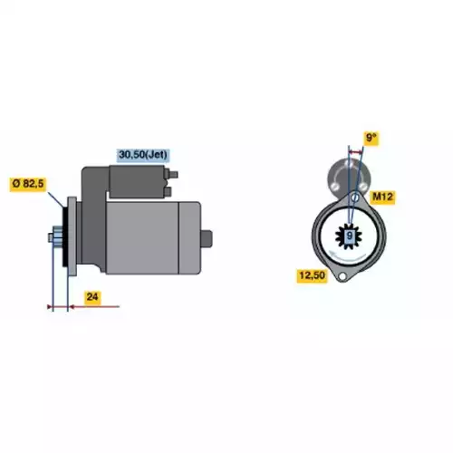 BOSCH Marş Motoru 12V 9 DIS 2,0 KW 0001125517