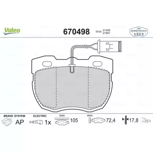 VALEO Ön Fren Balatası Tk 670498