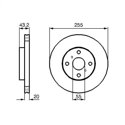 BOSCH Fren Diski Havalı Ön 255 4Mm 0986479012