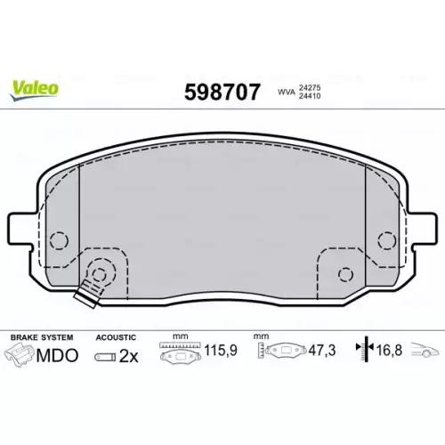 VALEO Ön Fren Balatası Tk 598707