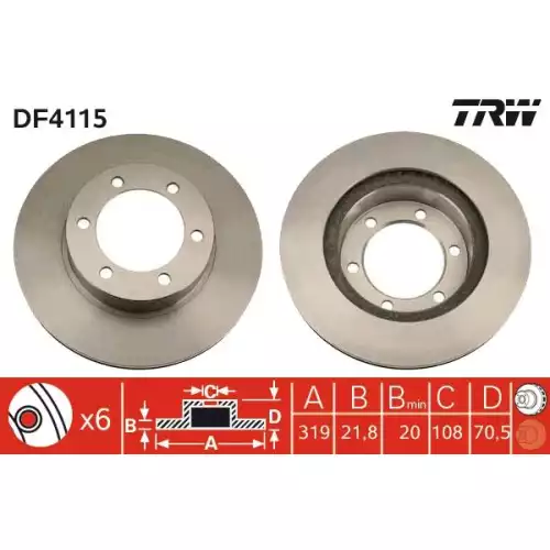 TRW Ön Fren Diski Havalı 319.6.mm DF4115