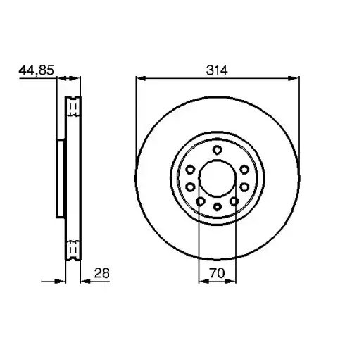 BOSCH Ön Fren Diski [314 / 2825 MM] 0986479143