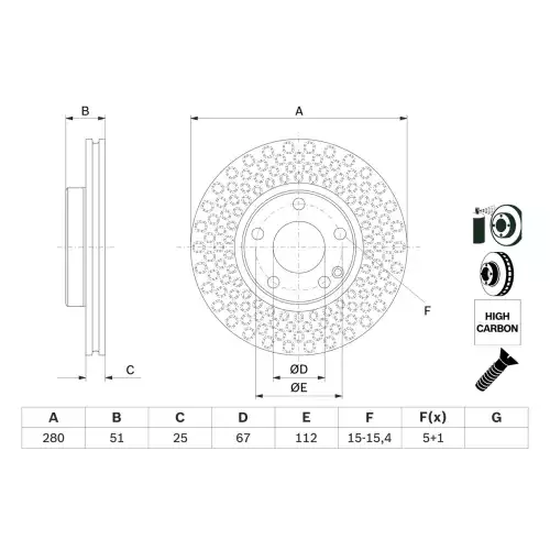 BOSCH Ön Fren Diski 0986479A00