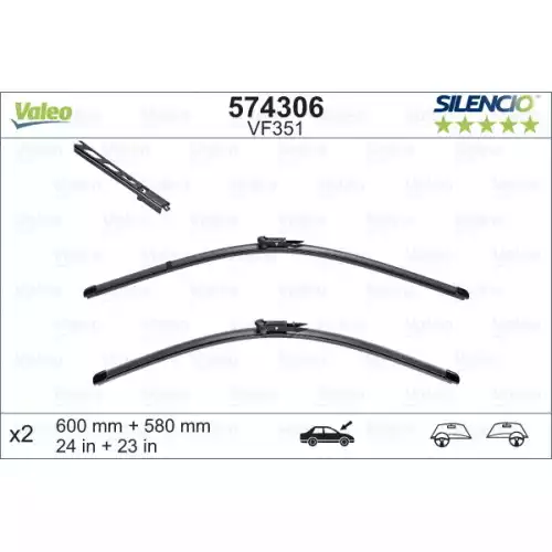 VALEO Silecek Süpürgesi Seti Yeni Tip 600 580mm 574306