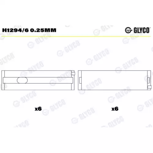 GLYCO Ana Yatak 12-0.25 H1294/6 0.25MM