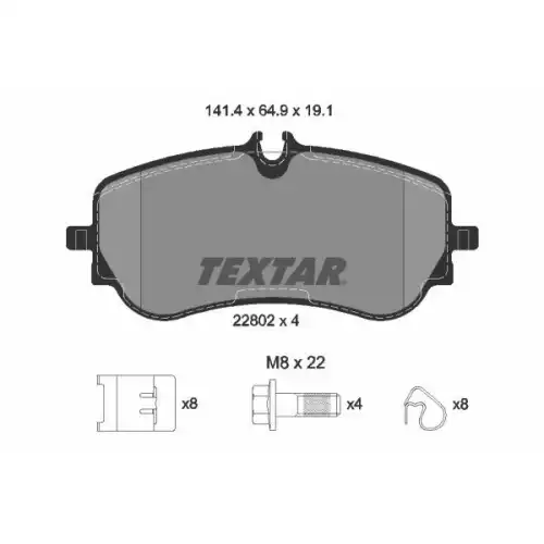 TEXTAR Arka Fren Balatası Fişsiz 2280201