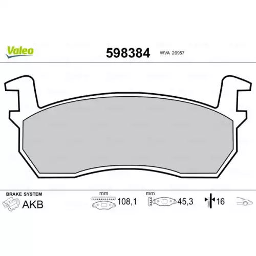 VALEO Ön Fren Balatası Tk 598384