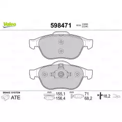 VALEO Ön Fren Balatası Tk 598471