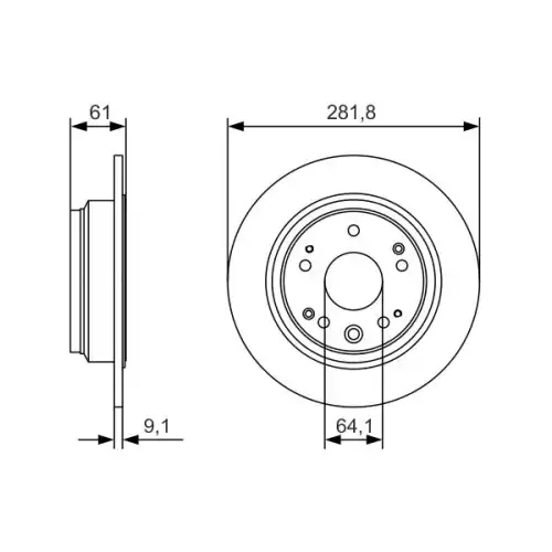 BOSCH Arka Fren Diski Düz (2825) 0986479A91