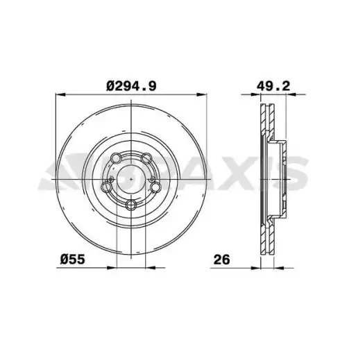 BRAXIS Ön Fren Diski Havalı 295Mm AE0200