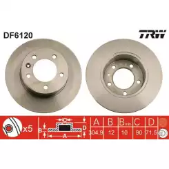 TRW Arka Fren Diski Düz DF6120