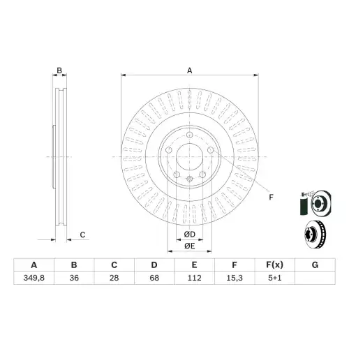 BOSCH Fren Diski Arka Adet 0986479E41