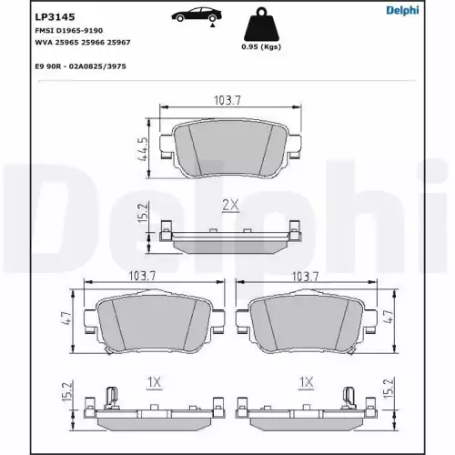 DELPHI Arka Fren Balatası Tk LP3145