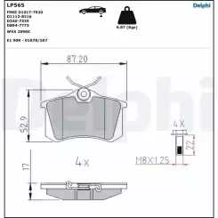 DELPHI Arka Fren Balatası Tk LP565