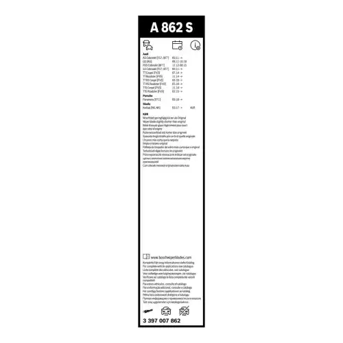 BOSCH Ön Cam Silecek Süpürgesi Takım Aerotwin 600/530mm 3397007862