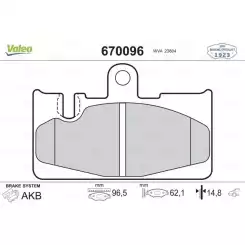 VALEO Arka Fren Balatası Tk 670096