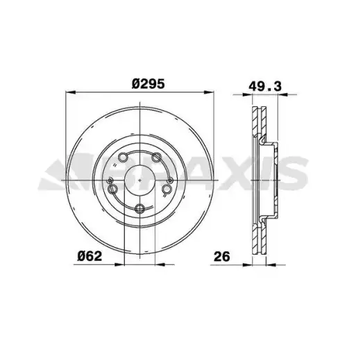 BRAXIS Ön Fren Diski Havalı 295Mm AE0140