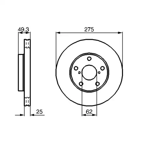 BOSCH Fren Diski Havalı Ön 275 5Mm 0986479111