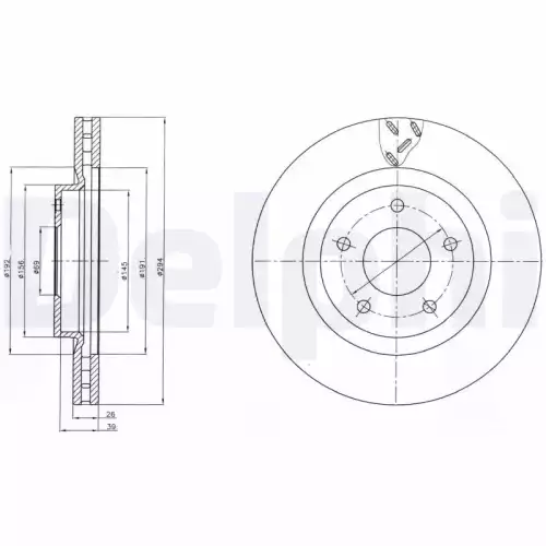 DELPHI Ön Fren Diski Havalı 294 5 BG4246