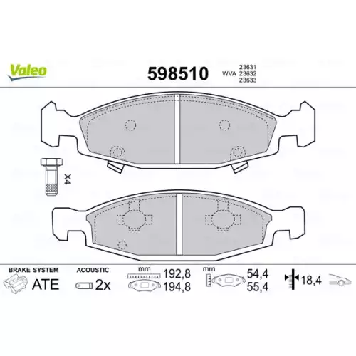 VALEO Ön Fren Balatası 598510