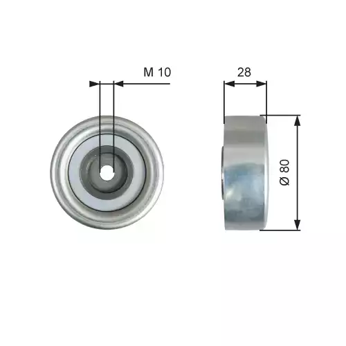 GATES Alternatör V Kayış Gergi Rulmanı Kütüklü T36778