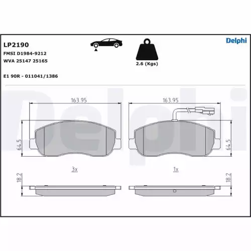 DELPHI Ön Fren Balatası Tk LP2190