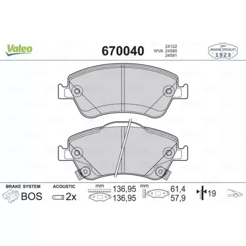 VALEO Ön Fren Balatası Tk 670040