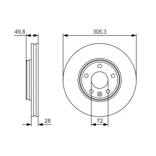 BOSCH Ön Fren Diski Havalı 305.5 MM 0986479R93