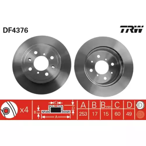 TRW Ön Fren Diski Havalı 252.4.mm DF4376