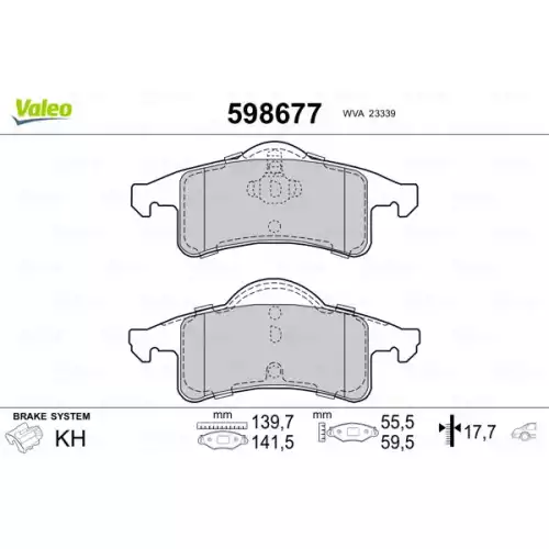 VALEO Arka Fren Balatası 598677