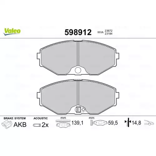 VALEO Ön Fren Balatası Tk 598912