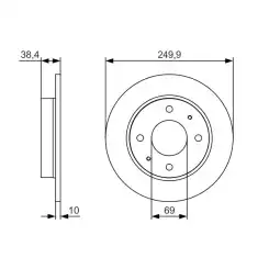 BOSCH Arka Fren Diski Düz (2504) 0986479S84