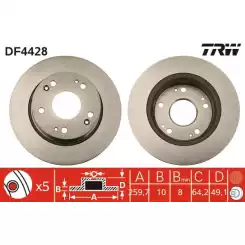 TRW Arka Fren Diski Düz DF4428