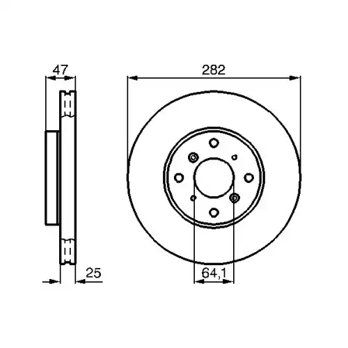 BOSCH Fren Diski Havalı Ön 282 4Mm 0986478982