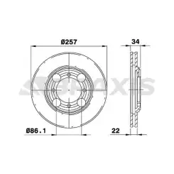 BRAXIS Ön Fren Diski Havalı 257Mm AE0407