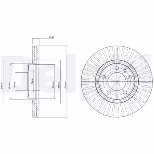 DELPHI Ön Fren Diski Havalı BG3835