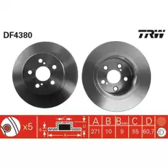 TRW Arka Fren Diski Düz DF4380