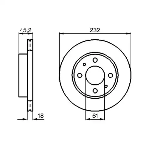 BOSCH Fren Diski Havalı Ön 232 4Mm 0986478650