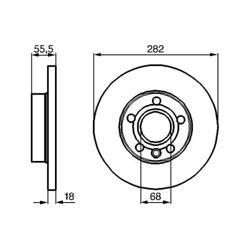 BOSCH Ön Fren Diski Düz (282 5) 0986478870