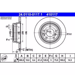 ATE Arka Fren Diski 24.0110-0117.1