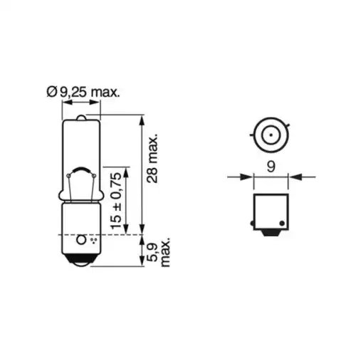 BOSCH Ampül 12 V H6W 6 W 1987302232