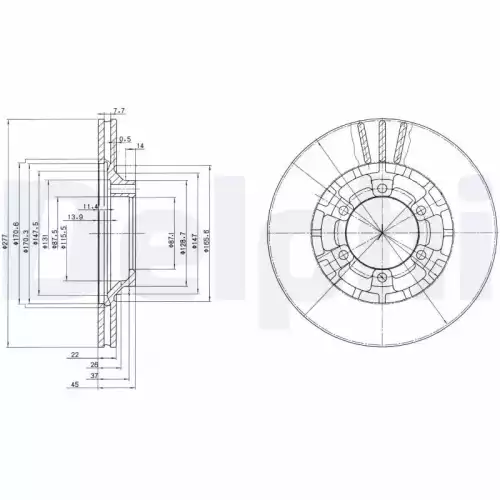 DELPHI Ön Fren Diski Havalı BG2561